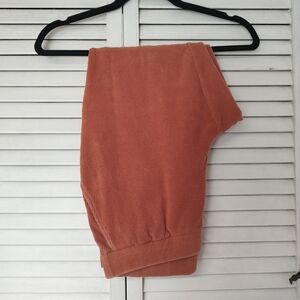 Land's End Women's Sport Knit High Rise Corduroy Leggings, Large Petite, Rust